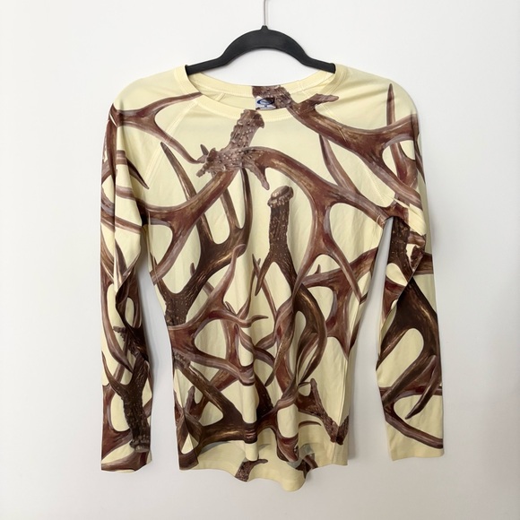 Vapor Apparel Antler Camo UV Shirt Hunting Outdoors UPF Womens Medium - Picture 1 of 9